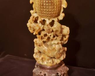 Antique Chinese Pierece-Carved Soapstone Censer