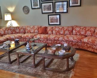 1970's Large Angled Sectional Sofa