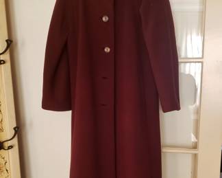Timeless Mid-Century Burgundy Ladies' Coat