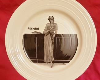 Detail, Set of Six,  1930's Deco Bar Plates