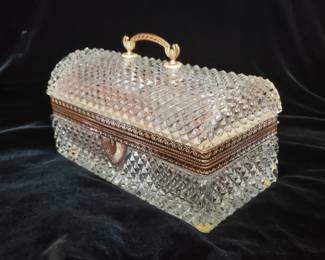 Vintage Unsigned Baccarat Crystal Casket