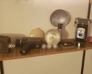 Vintage Movie Cameras by Bell & Howell, Kodak Colt, 1950's Polaroid