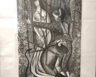 Etching by B. M. Jackson, listed