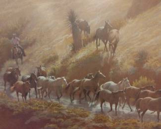 Fresh Mounts for thee Remuda by Wayne Baise, original painting