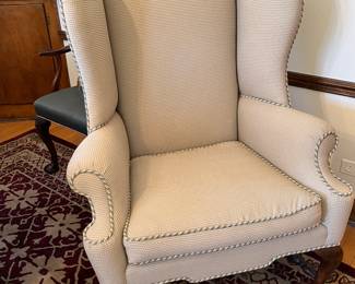 Upholstered wingback chair