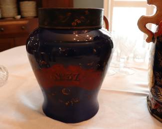 Antique Cobalt Tobacco Jars