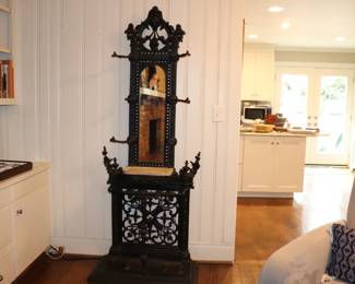 Victorian cast iron hall tree stand