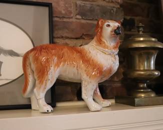 Pair of Staffordshire Standing Collie Dogs