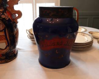Antique Cobalt Tobacco Jars