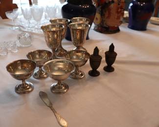 Wallace Sterling Silver Champagne and Wine Glasses