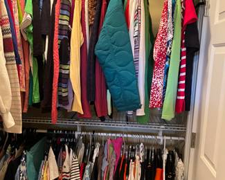 Closets of women's clothing