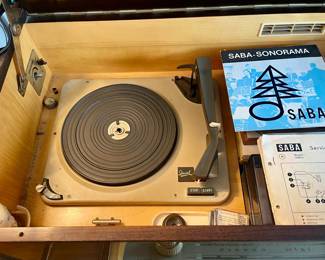 SABA Radio/Turntable German Console - Circa 1960