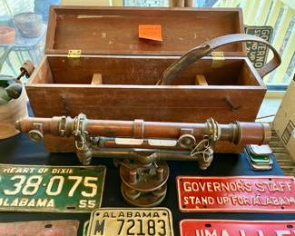 W. & L.E. Gurley surveyors transit w/ case and tripod 
