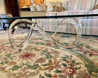 Lucite infinity coffee table
