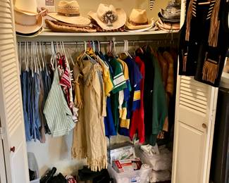 Multiple closets of vintage clothes in this house
