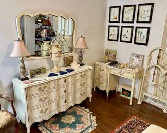 French provincial dresser and desk