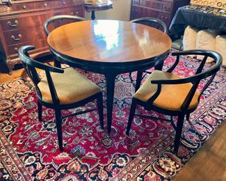 Mid century modern dining table, 6 chairs, and leaves by Blowing Rock
