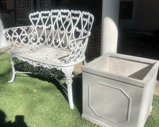 Cast iron vintage Victorian bench 