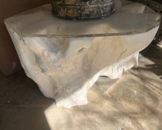 Outdoor faux wood coffee table