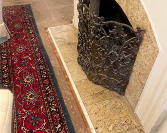 Iron decorative fireplace screen