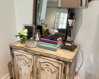 2 door nightstand and accessories