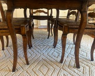 Detail on table, 8’ x 10’ rug