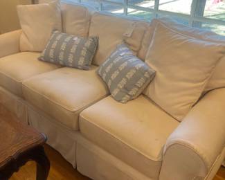 Slipcovered sofa
