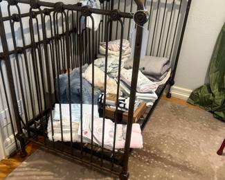 Metal crib, tons of baby blankets