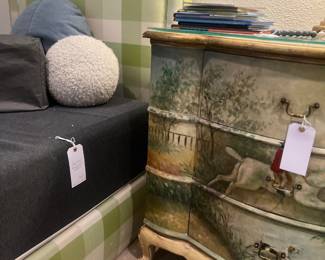 Horse/dog scenic cabinet, custom twin beds