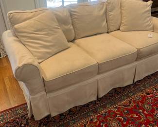 Slipcovered sofa