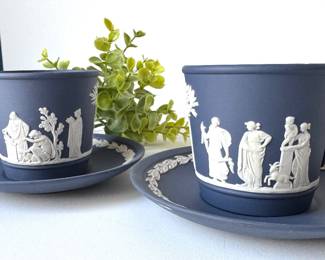 Wedgwood Dark Blue Cups & Saucers 