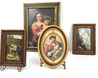 Vintage Framed Madonna & Child 