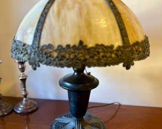 Carmel slag glass table lamp