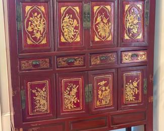 Antique lacquered Chinese cabinet