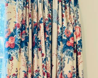 Custom floral lined drapery panels