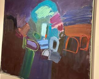 Dorothy Preston (American, 1917-1993) Abstract Approx 4’4” x 4’8”