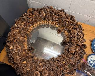 Large Mirror Acorn Wreath