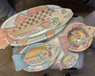 Vintage MacKenzie-Childs Fish Dishes