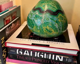 Etched and painted gourd 