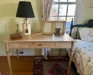 Writing desk with leather top