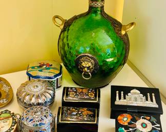 Large selection of trinket and collectible boxes