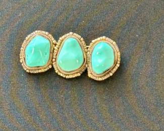 Turquoise nugget brooch
