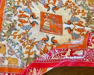 Hermès Early America silk scarf