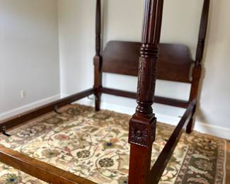 Carved four poster bed