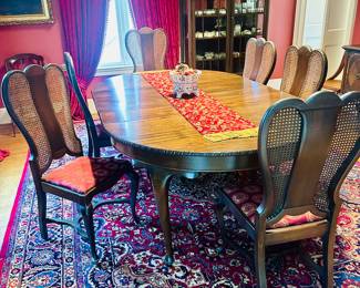 19th C. Chippendale round table (shown with three leaves)