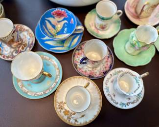 Assortment of tea cups