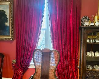 Damask with trim curtins (hardware not for sale)