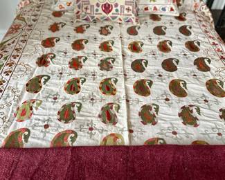 Suzani bed spread and pillows