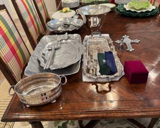 So many wonderful Reed & Barton, Sheffield and other silver plate pieces. Great dishware and serving pieces.