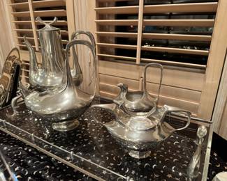 Castor-Cooper Mid Century Modern tea set with tray. Signed numbered 122/ 500 - phenomenal set!